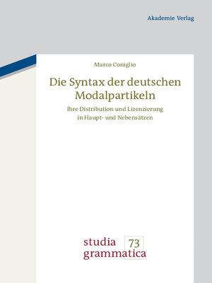 cover image of Die Syntax der deutschen Modalpartikeln